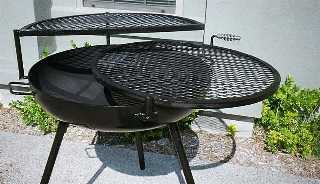double grill fire pits,  tall open